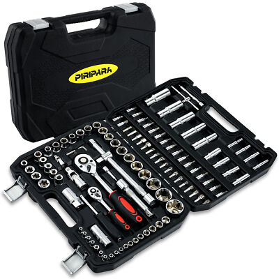 108PCS Socket Wrench Set 1/4'' 1/2'' Drive Socket and Ratchet Wrench Tool Set US