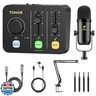 TONOR Podcast Equipment Bundle, Audio Mixer with Dynamic Microphone and Boom Arm Set, XLR Mic with Studio Audio Interface, Desk Mic Arm, All-in-One Pack for Recording, Podcasting, Streaming, POD-1
