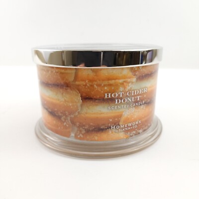 HomeWorx Candle  Hot Cider Donut by Harry Slatkin 4 wick - 18oz - 30-55 hrs