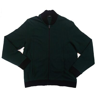Alfani Men's Sweater Full Zip Long Sleeves Dense Green Large New with Tags