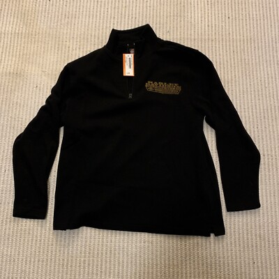 Harley Davidson 1/4 Zip Sweater Large Black Long Sleeve Thiensville Wisconsin