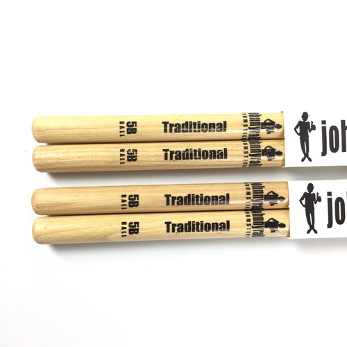 Drum Sticks Johnny Rabb Traditional 5B Ball 2 Pair From Original Manufacturers