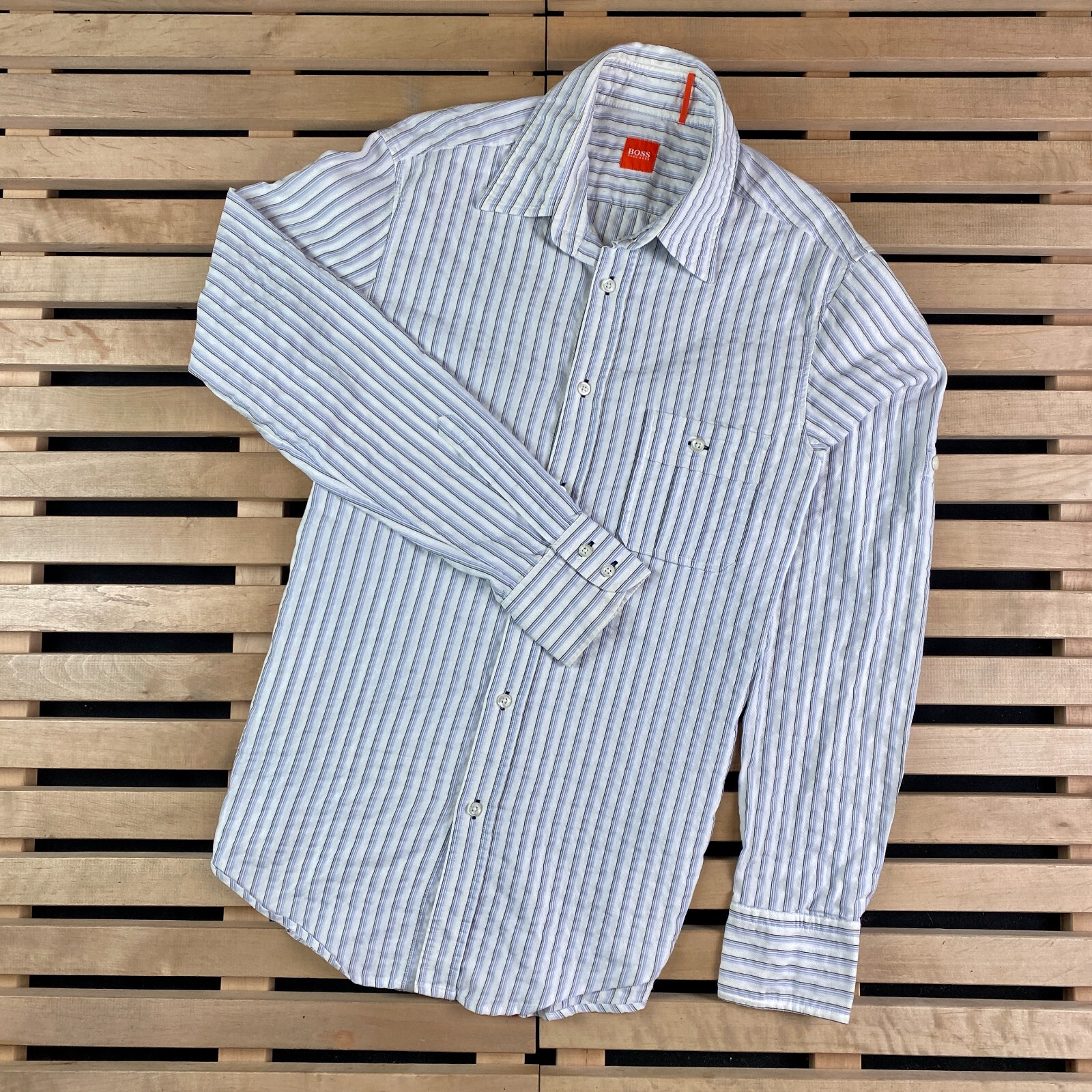 【Hugo Boss】Orange Lapis 3 チェーン プリント 半袖 シャツ ♪ Hugo Boss】Orange Lapis 3 チェーン プリント 半袖 シャツ