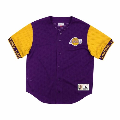 Мужские Mitchell & Ness NBA Pure Shooter Mesh Button Front Los Angeles Lakers