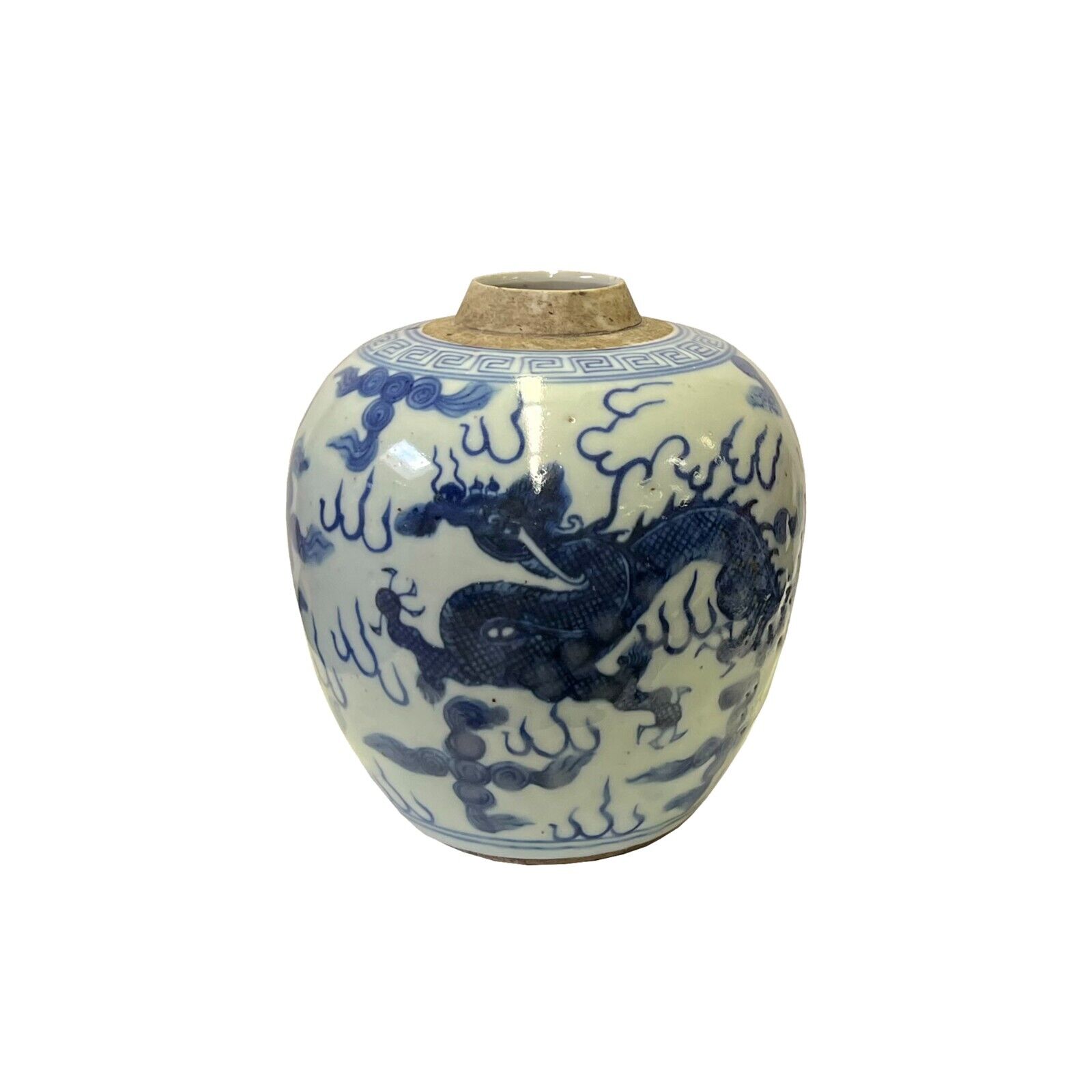 Oriental Dragon Phoenix Small Blue White Porcelain Ginger Jar ws3338S Oriental Dragon Phoenix Small Blue White Porcelain Ginger Jar ws3338S