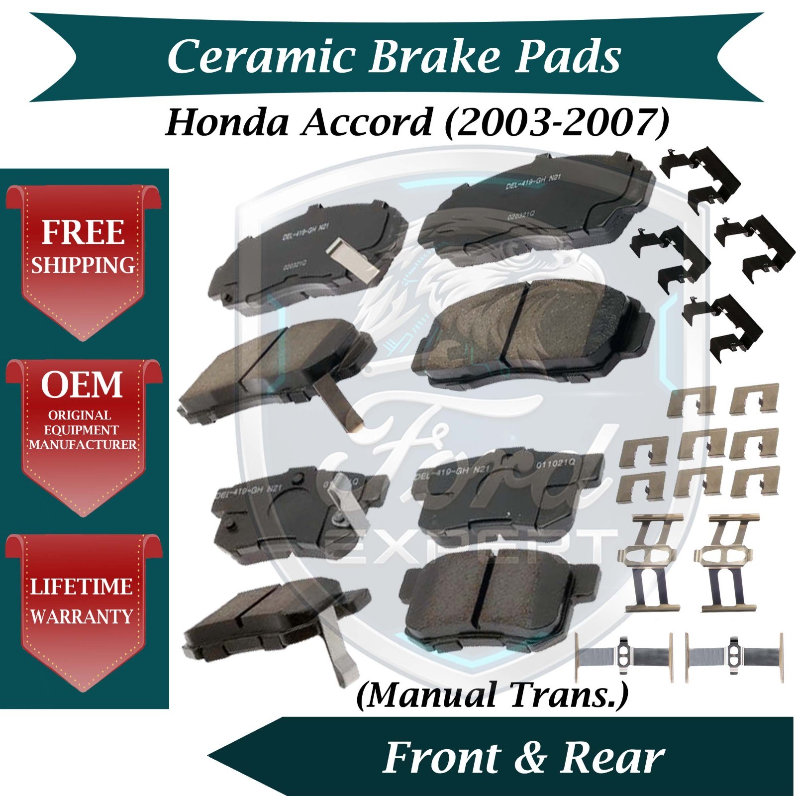 ACDelco OEM Front & Rear Brake Pads Kit For 2003-2007 Honda Accord 9 Yr Warranty
