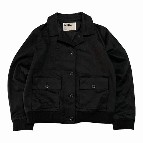 Margaret Howell MHL A2 Bomber Jacket Black Cotton Twill Work Margaret Howell MHL A2 Bomber Jacket Black Cotton Twill Work