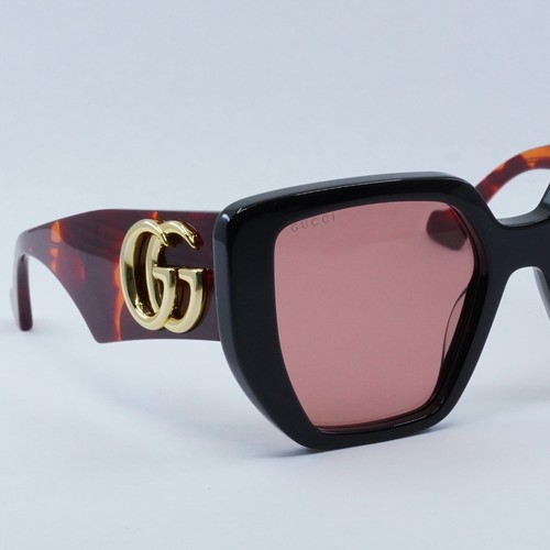 Pre-owned Gucci Gg0956s 009 Black/havana/rust 54-19-145 Sunglasses Authentic