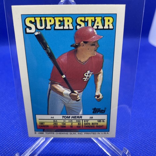 1988 Topps Super Star Sticker Back Cards Tom Herr | eBay