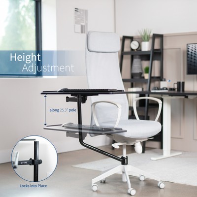 VIVO Office Chair Mounted 26 x 12 inch Full Motion Keyboard and Mouse Tray