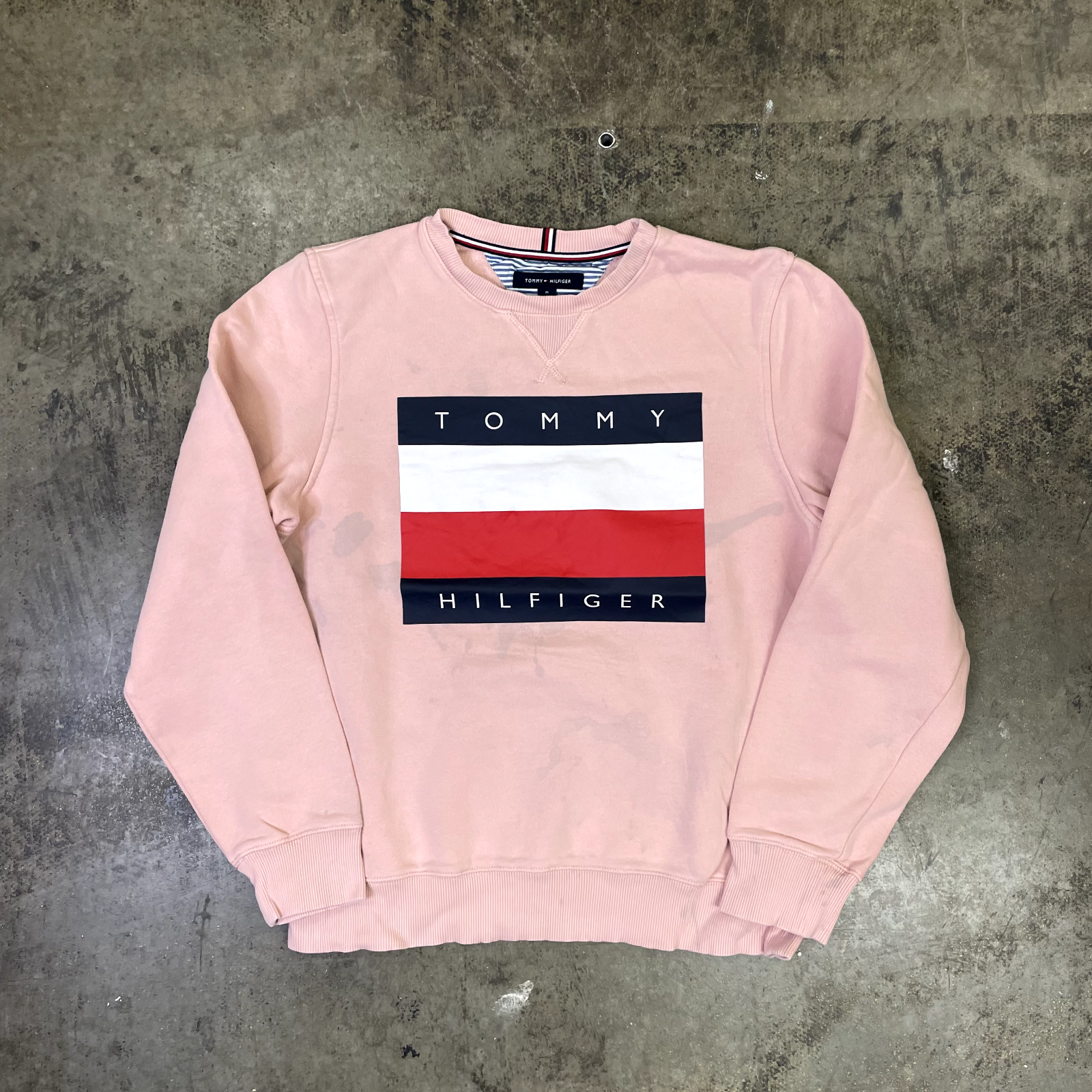 Tommy Hilfiger Spellout Sweatshirt Crew Neck Sports Sweater
