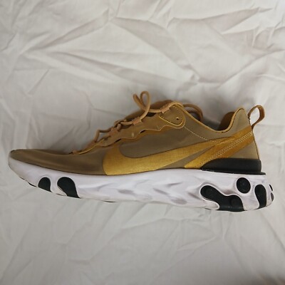 Nike React Element 55 Men's Running Shoes Metallic Gold. BQ6166-700. Size 12
