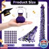 WinnerWhy 50 Pcs Graduation No Mess Confetti Popper Hand Throw Streamer Popper Bulk Colorful Party Confetti for 2025 Congrats Grad Birthday Wedding Party Celebration Supplies(Black, Purple)