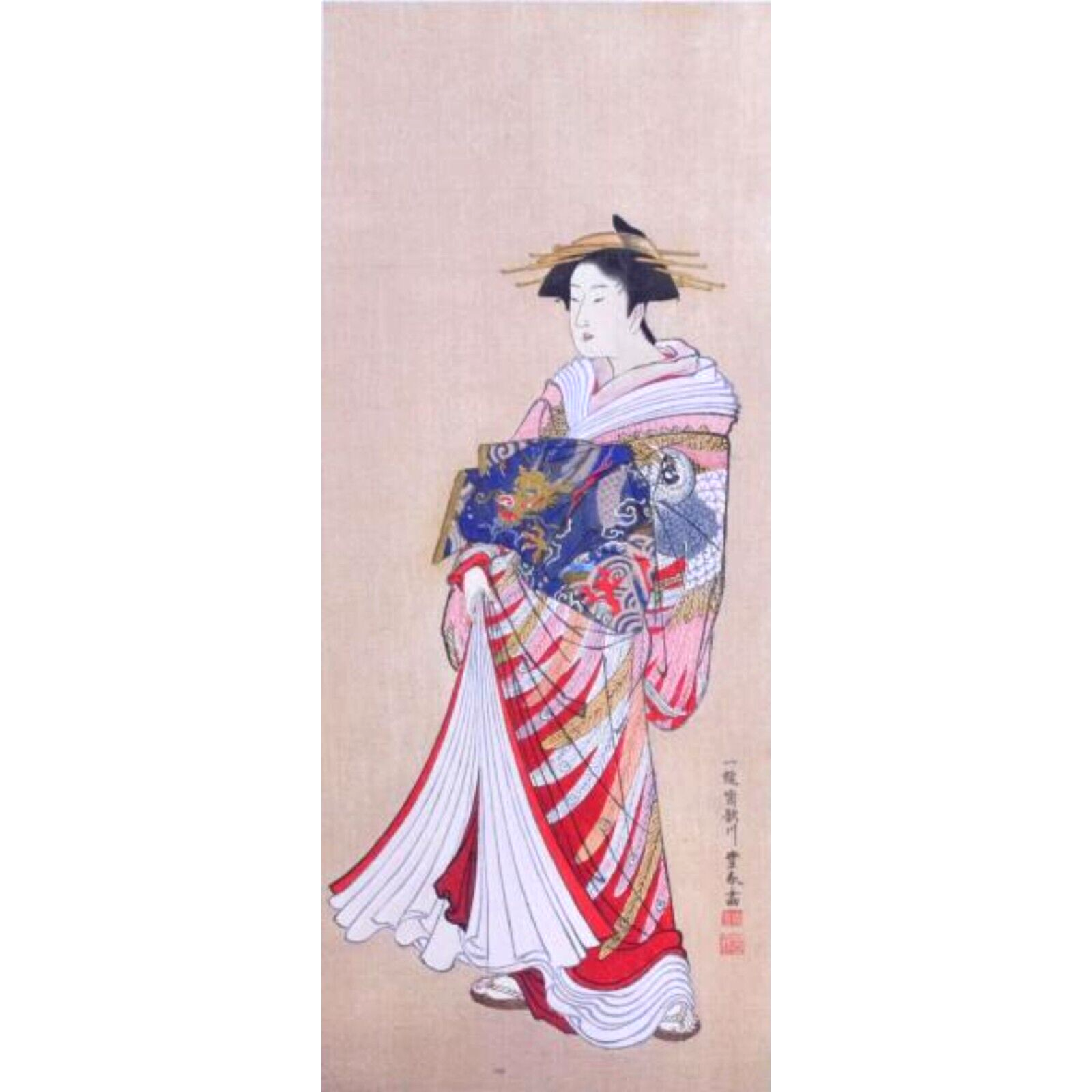 オリジナル作品KIMONO EMOTIONALS 心象クラフトアート【おめかし】 Hisashi Otsuka Hanayome Happiness Signed Art Print Japanese