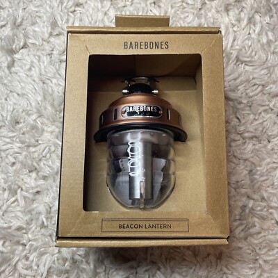 Barebones Living Beacon Hanging Lantern Steel Rechargeable Battery Copper