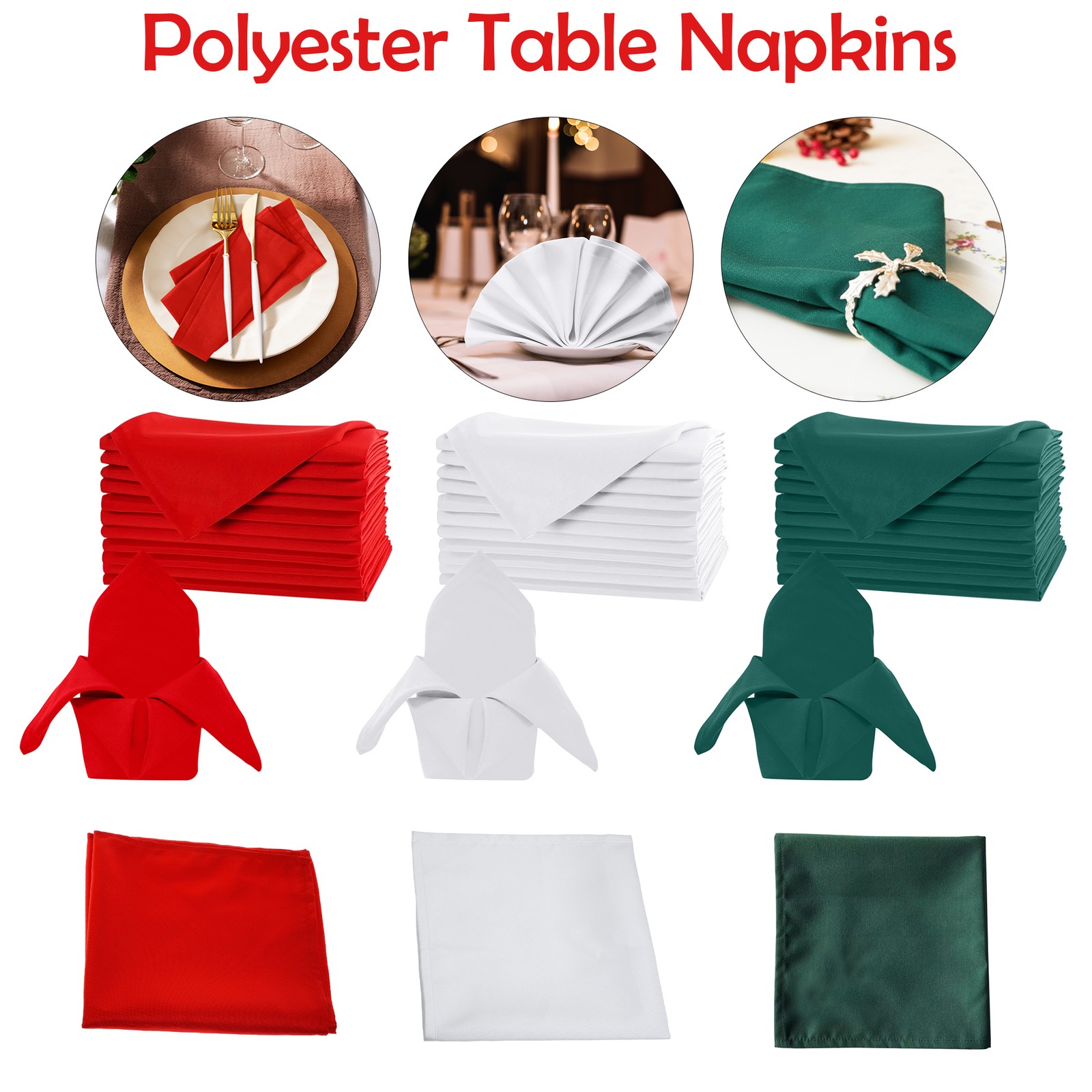 Weihnachten Serviette aus Polyester Quadratisch 50x50cm 20