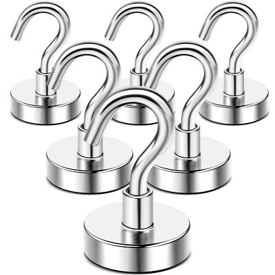 Strong Magnetic Hooks, 50lbs Heavy Duty Rare Earth Magnets with Hook Strong C...