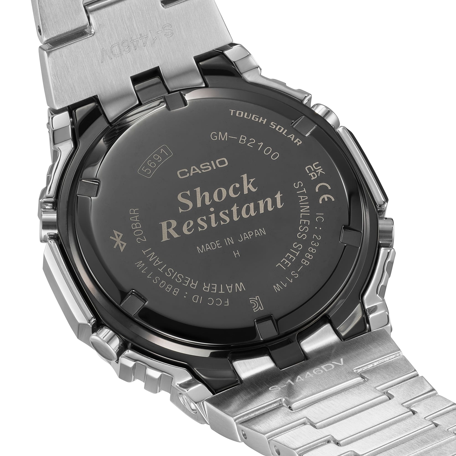 Pre-owned Casio G-shock Gm-b2100d-1ajf Full Metal Bluetooth Solar Watch Black Dial 44.4mm