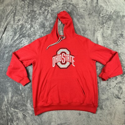 Ohio State Mens Pullover Hoodie Red Sweatshirt Stadium Athletics Big O Size XL