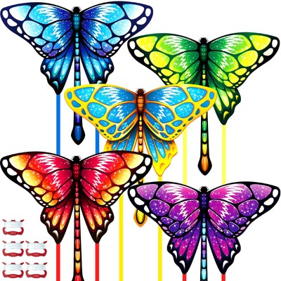 5 Pack Kites - Butterfly Kites for & Adults, Colorful Butterfly Kites for Age...