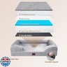 EHEYCIGA Orthopedic Dog Beds for Extra Large Dogs 44x32Inch, Waterproof Memory Foam XL Pet Bed with Sides, Non-Slip and Egg-Crate Foam Big Dog Couch Bed with Washable Removable Cover, Grey