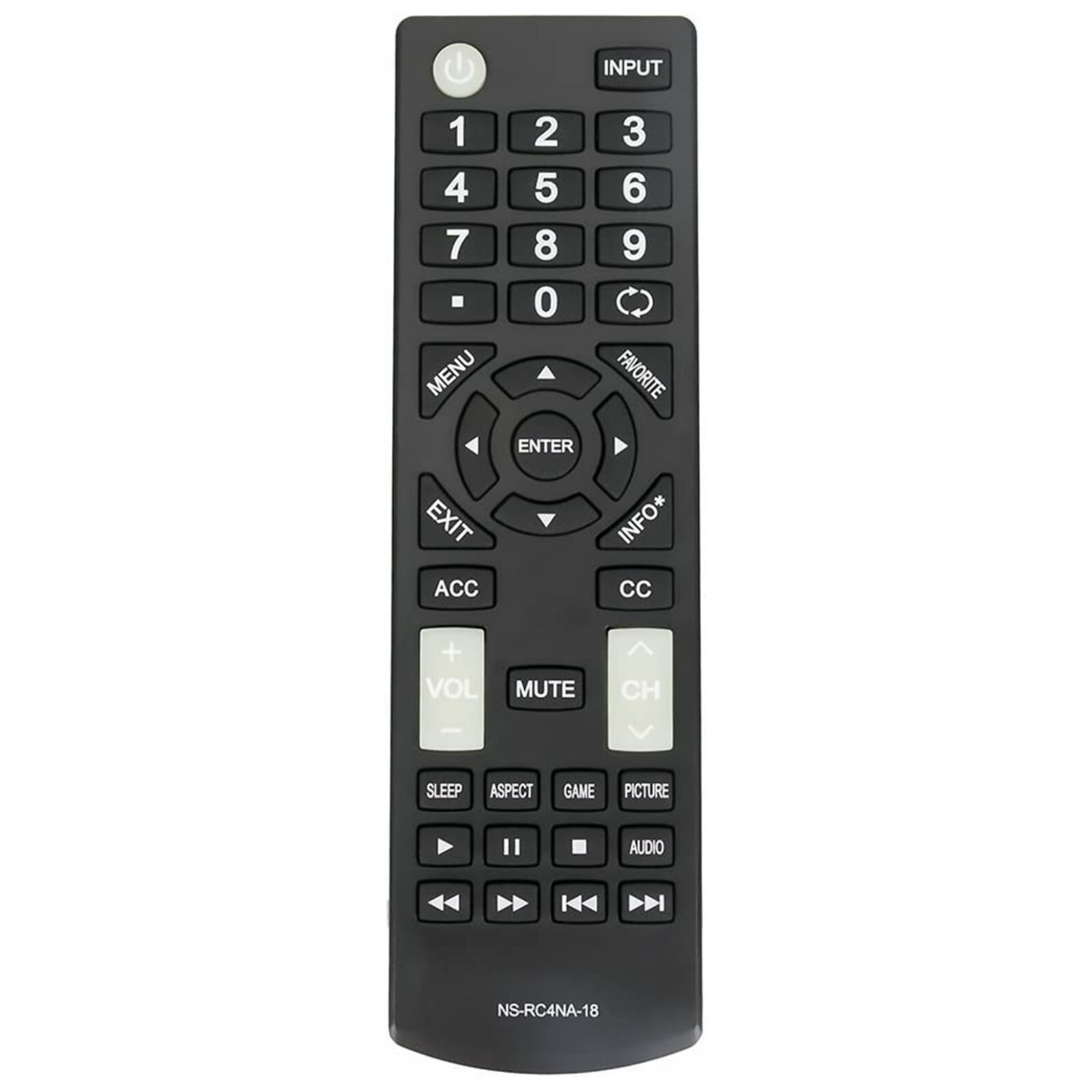 NS-RC4NA-18 Replace Remote Control Fit for Insignia TV NS-RC