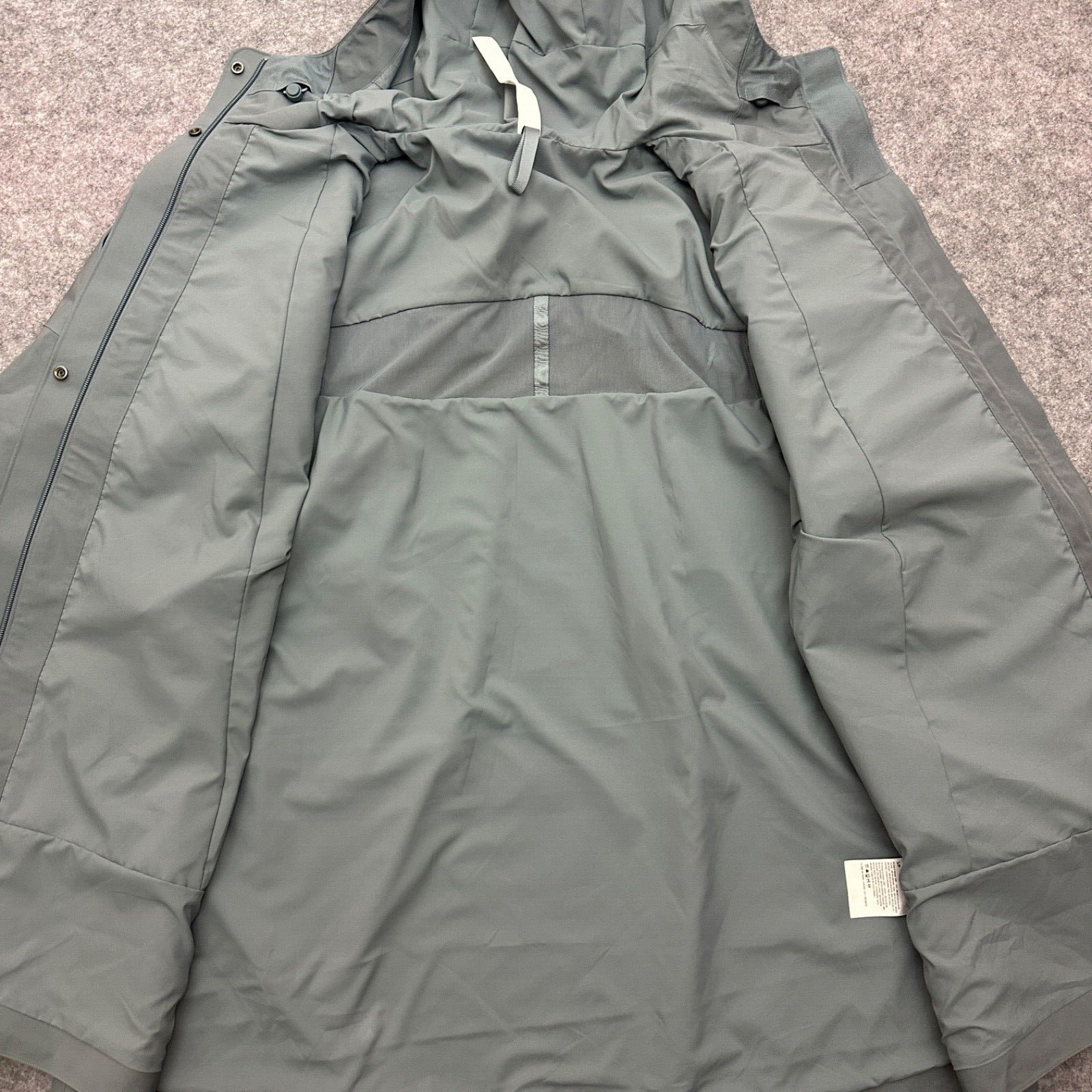 Pre-owned Lululemon Mid-length Waterproof Rain Coat Jacket Bgib Belgian Blue Gray Size L