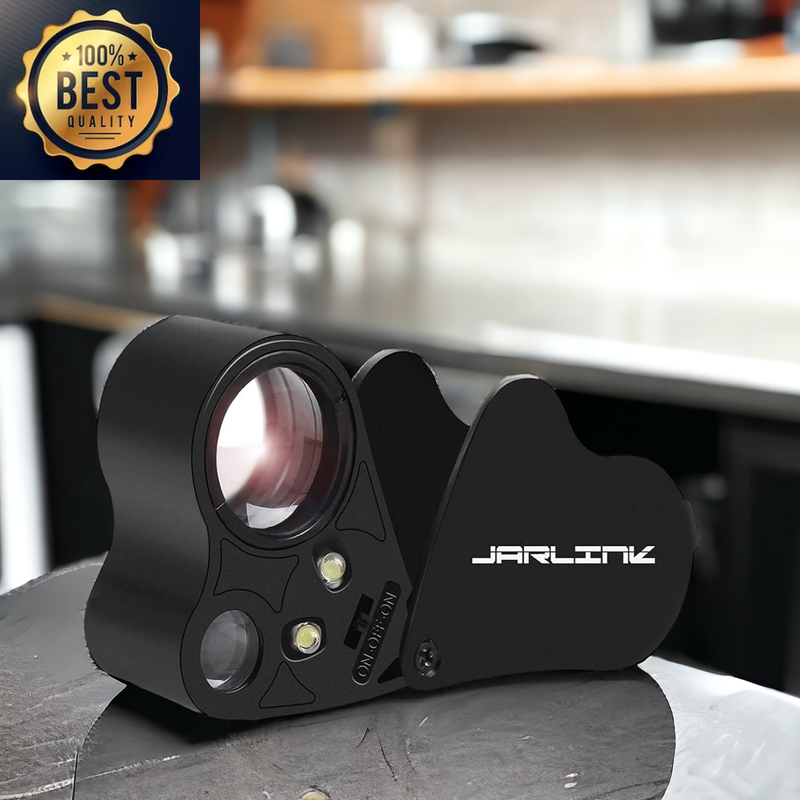 Loupe Magnifier30X 60X Illuminated Jewelers Eye , Foldable Jewelry Magnifier with Bright LED Light for Gems, Jewelry, Coins, Stamps, Etc