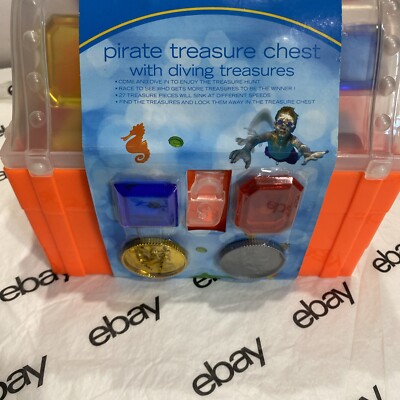 SUN & SKY PIRATE TREASURE CHEST WITH DIVING Treasure pool toys Orange New 27 ct