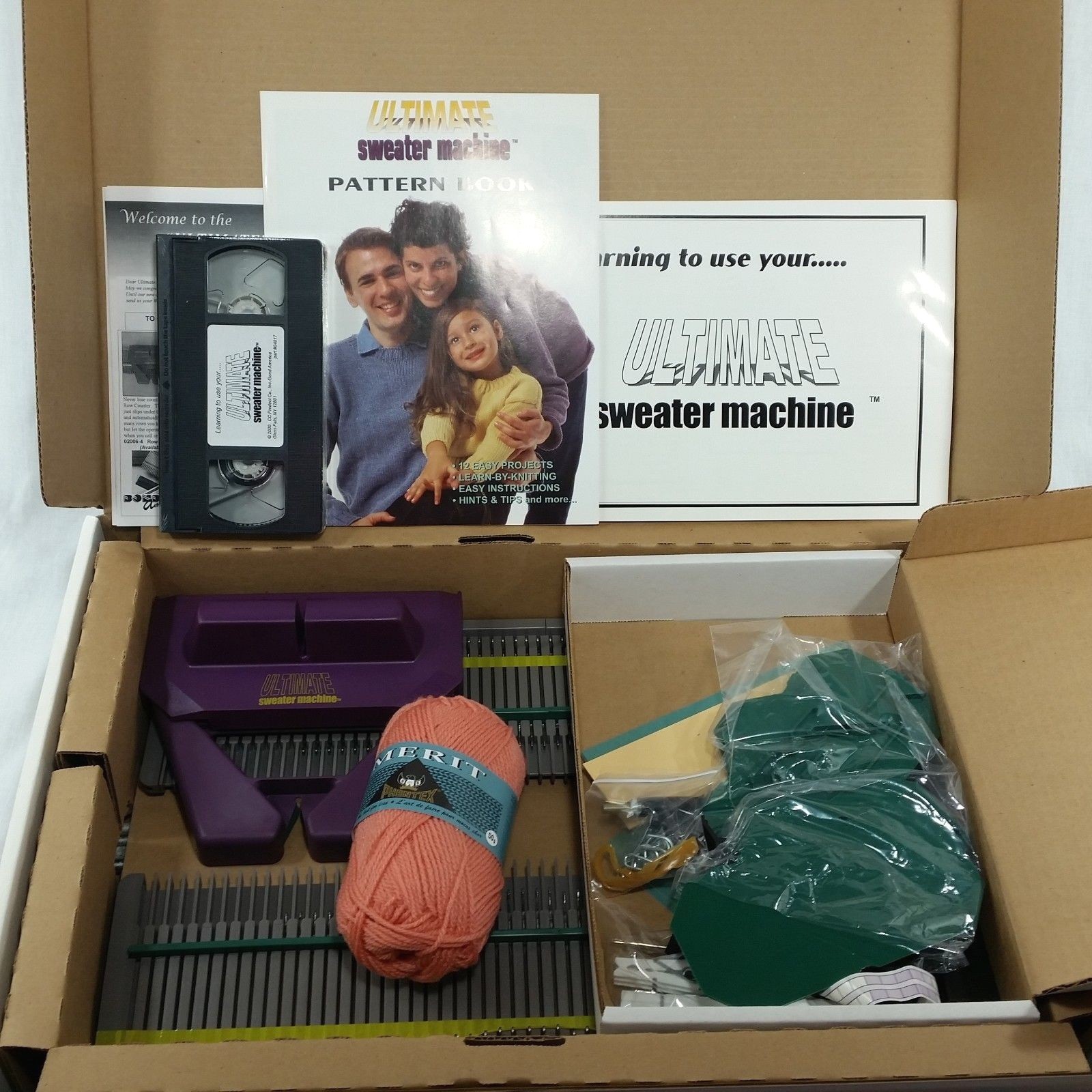 Ultimate Sweater Machine Complete Set Knitting Kit Bond America Afghan Maker