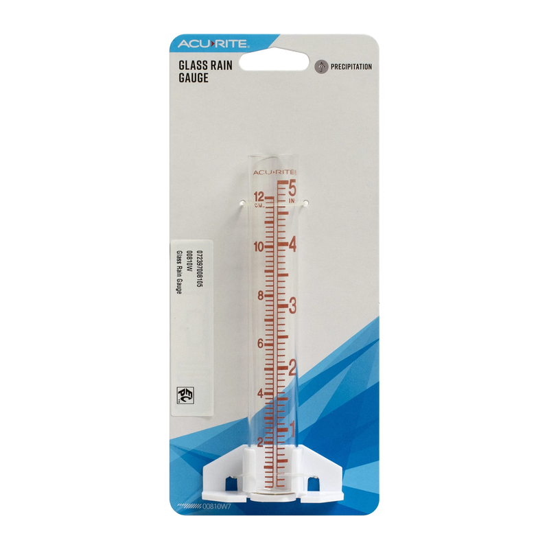 5-Inch Capacity Glass Rain Gauge - Clear