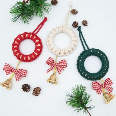 Christmas Macrame Ornaments Woven Materials Wall Hanging for