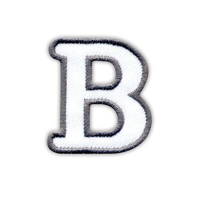 Letter B - white Patch/Badge Embroidered