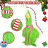JcHrmers Christmas Porch Goose Outfit Santa Claus Goose Costume Funny Green Fur Clothes with Striped Scarf for Goose for Halloween Christmas Holiday 23'' Porch Goose Decorations
