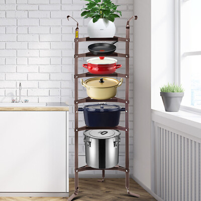 VEVOR Cookware Stand Vertical Pot Rack 5/6/8 Shelf Storage Kitchen Multi Color
