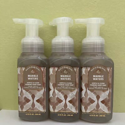 (3) Bath & Body Works MARBLE WATERS Gentle Foaming Hand Soap 8.75oz NEW