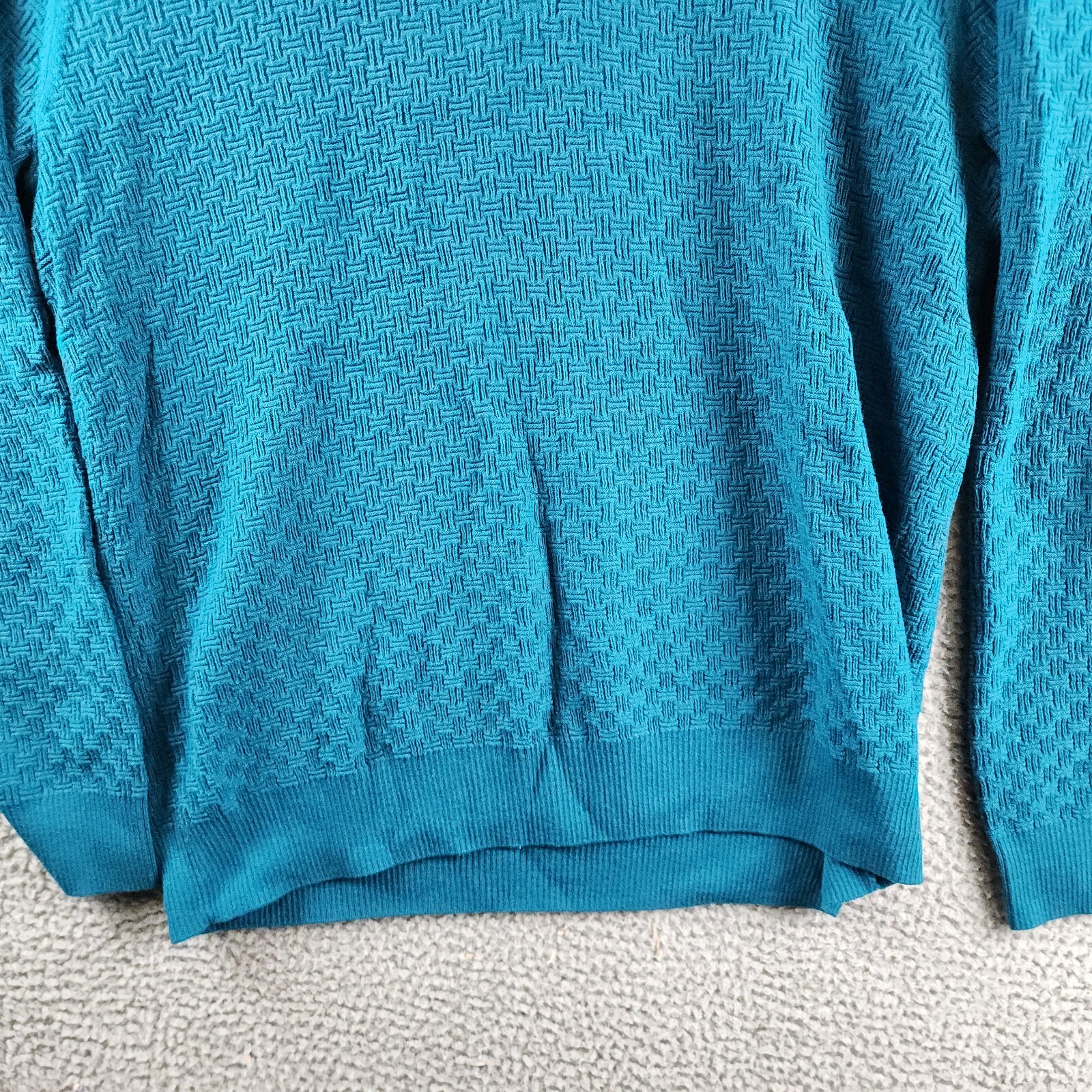 Robert Graham Reisman Quarter Zip Pullover Sweater Men's XL Teal Wool Blend L/S - Picture 4 of 16