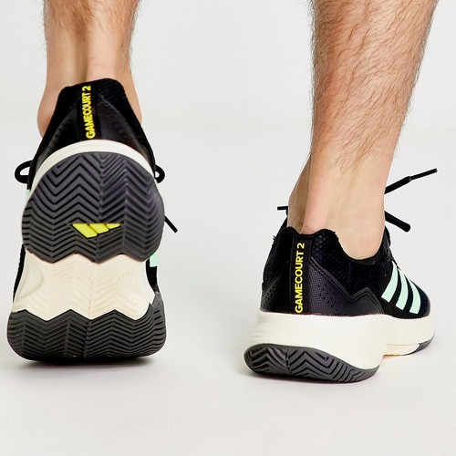 Adidas Game Court 2 Men’s Tennis Shoe Sneaker Black Trainer Tennis Shoe #755