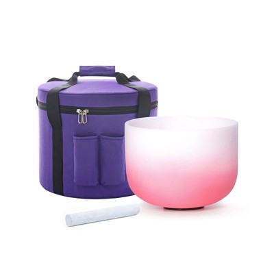 Crystal Singing Bowls 432 hz,12inch Color Frosted Quartz Sound Meditation Bow...
