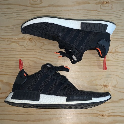 adidas NMD R1 Core Black Solar Orange Shoes Sneakers B37621 Size 13 Rare