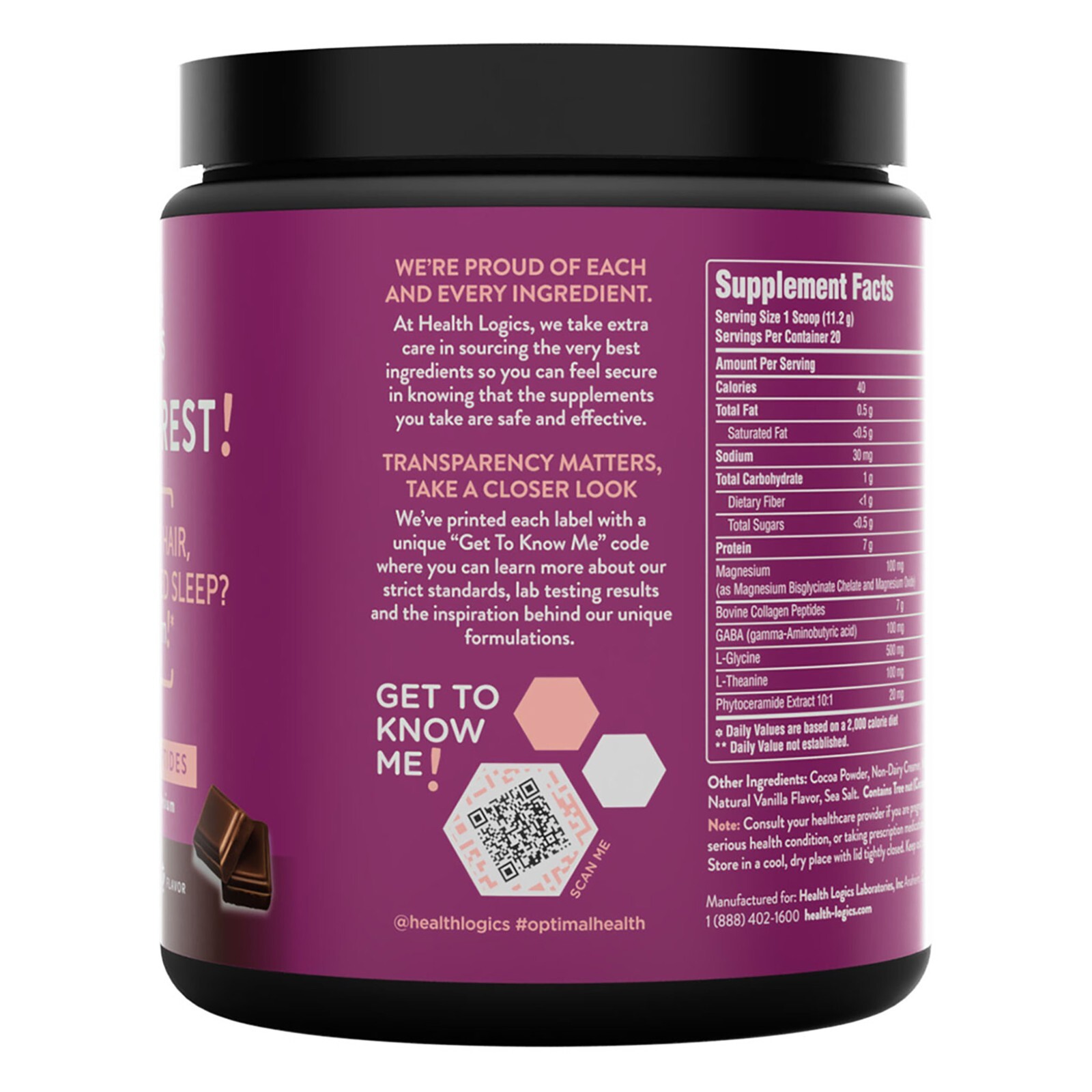 Health Logics Beauty Rest, Collagen Peptides Powder, Non-Habit Forming Sleep Aid