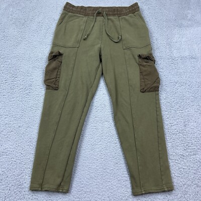Fabletics Women's Zuri Cargo Jogger Sweat Pants Green Athleisure Lounge Size XL