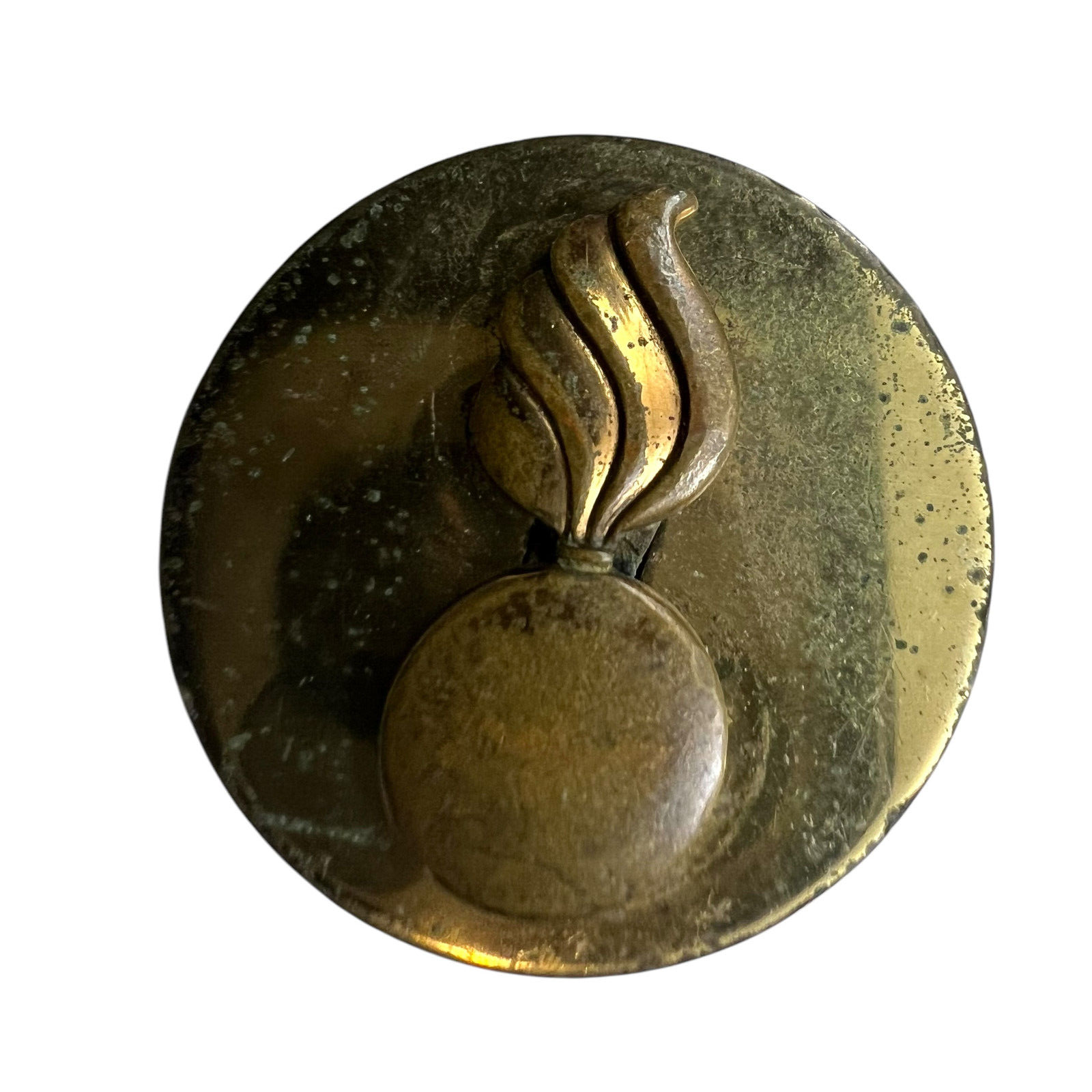 VTG WWII US Army Ordnance Branch Enlisted Brass Collar Disk Rare