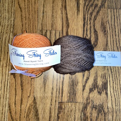 Stunning String Studio Yarn Merino Wool Blend  Merino  PAPRIKA  &  COFFEE BEAN 