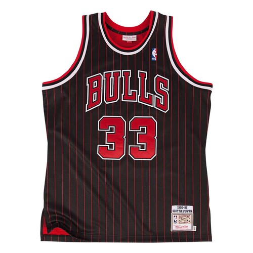 

АУТЕНТИЧНАЯ ФУТБОЛКА НБА MITCHELL - NESS CHICAGO BULLS 1995 СКОТТИ ПИППЕН, Черный