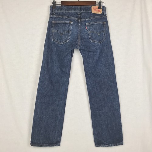Levis 505 Boys Jeans Blue Denim Dark Wash Straight Leg Size 16 Regular Fit 28x28