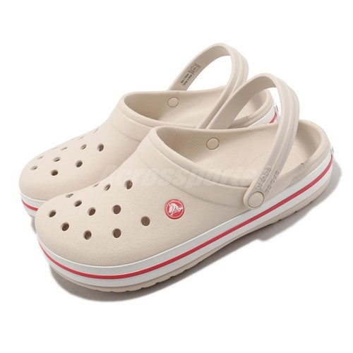 

Мужские сандалии унисекс без шнурков Crocs Crocband Clog Stucco Ivory Melon 11016-1AS, Цвет слоновой кости, Crocband Clog
