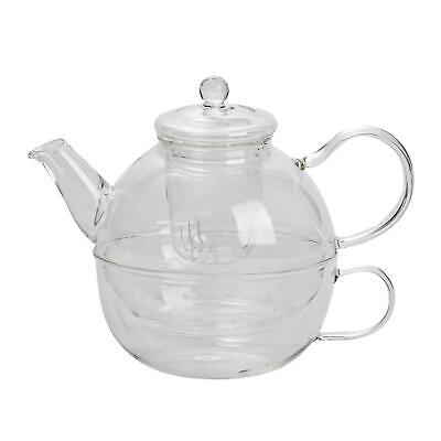 Glass Tea For One Tea Pot, Cup and Strainer Herbal Teapot Set - 550ml