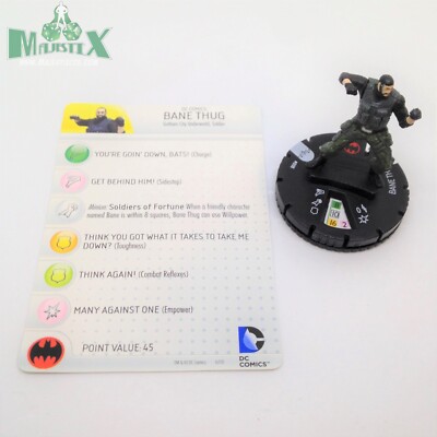 Heroclix Batman: Arkham Origins set Bane Thug #008 Common figure w/card!