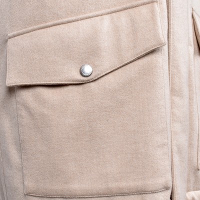 Pre-owned Brunello Cucinelli Herren Shearling Futter Down Gefüllt 100% Kaschmir Parka / In Beige